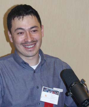 Pascal Lee during his Hour 25 interview.  Picture Copyright © 2002 by Suzanne Gibson.  All Rights Reserved.