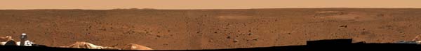 A 360 degree panorama of the region around the Spirit lander.  Image credit NASA/JPL. 